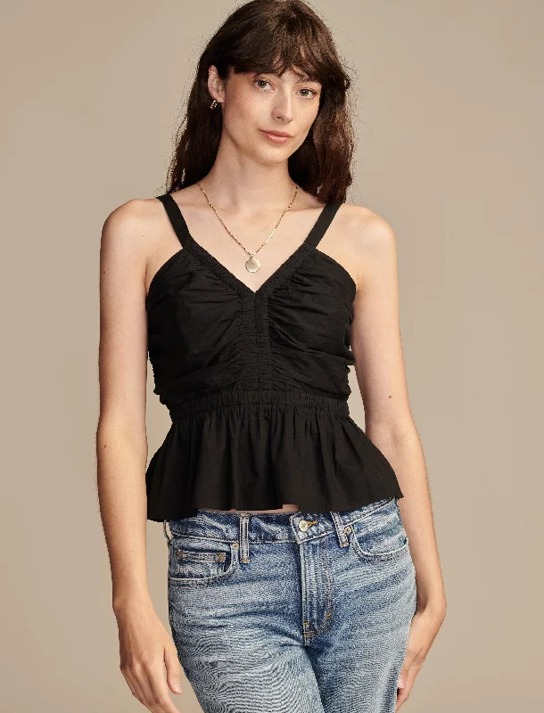 Lucky Brand Women's Shirred Peplum Top