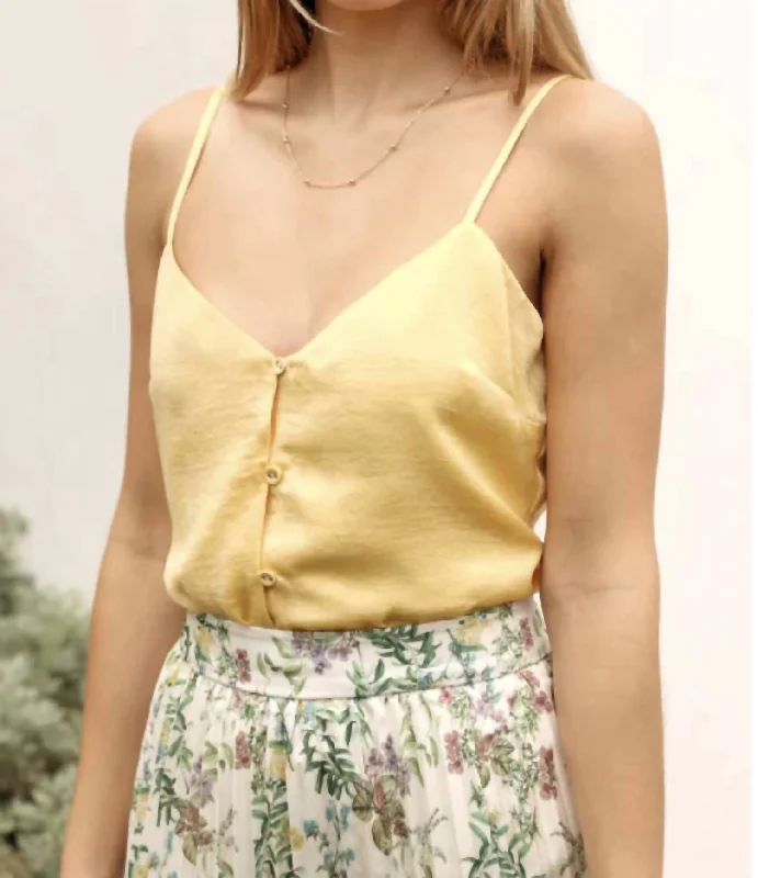 Maja Button Up Tank In Lemon