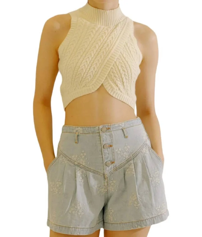 Making It Knit Cropped Top In Cream