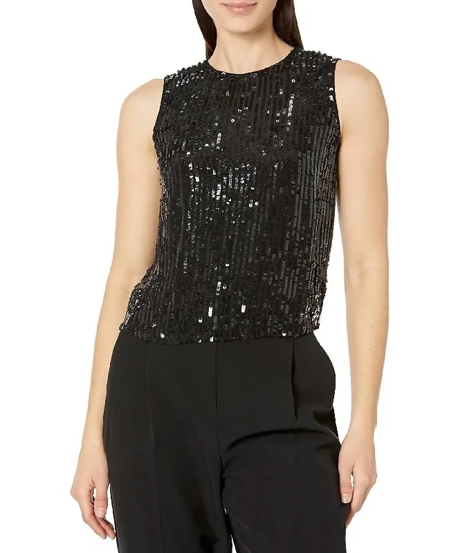 Masion Sequined Top In Black