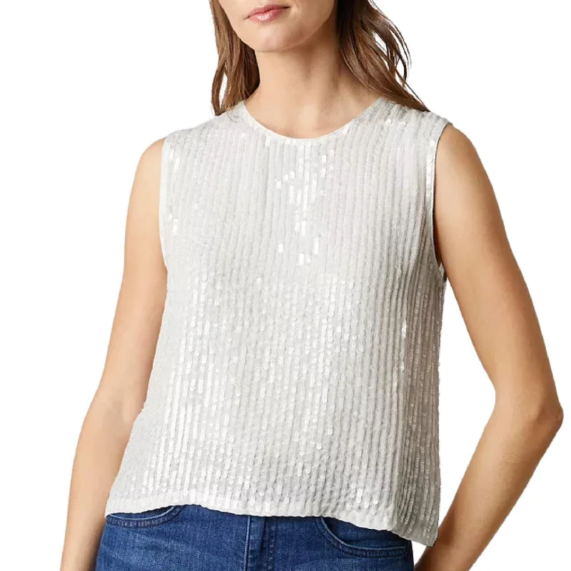 Masion Sequined Top In Cream