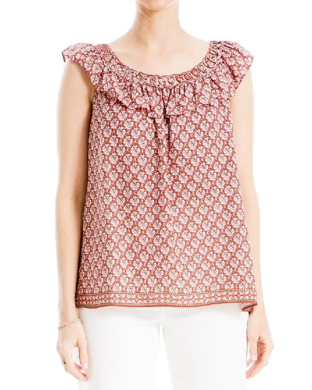 Max Studio Flutter Sleeve Top