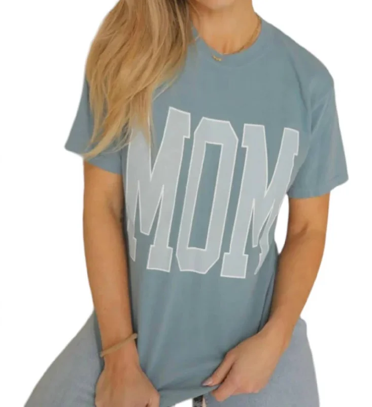 Mom Block Shirt In Tonal Blue