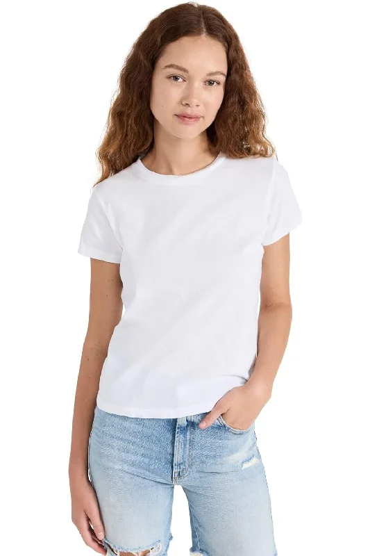 MOTHER Women's The Lil Goodie Goodie Tee, Bright White