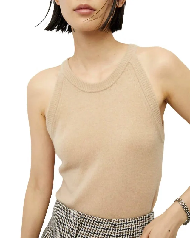 Myrick Cashmere Tank In Beige