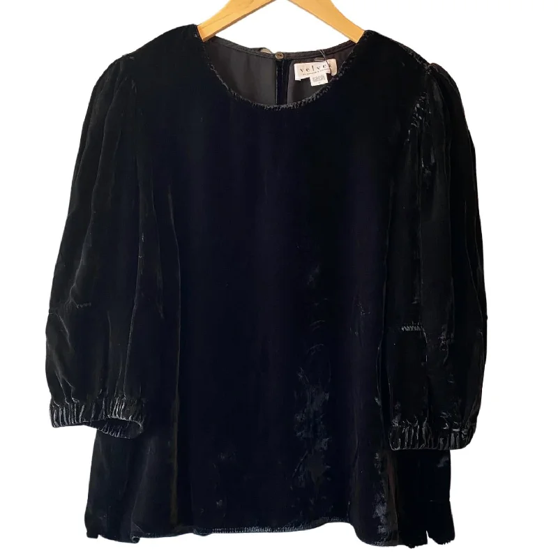 Nancy Puff Sleeve Top In Black