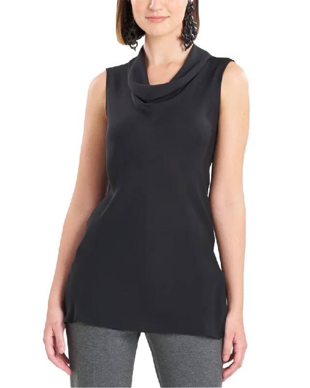 Natori Funnel Cowl Silk Top