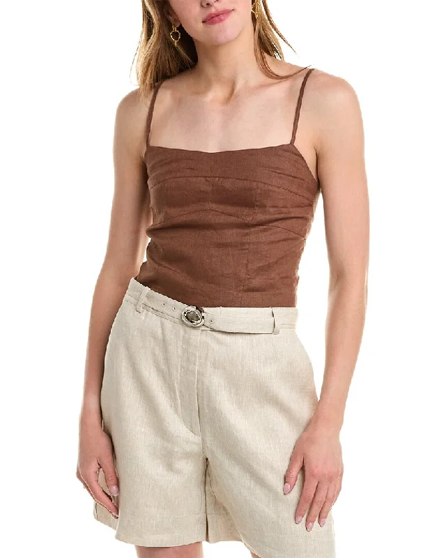 Nicholas Marjorie Seamed Linen Camisole