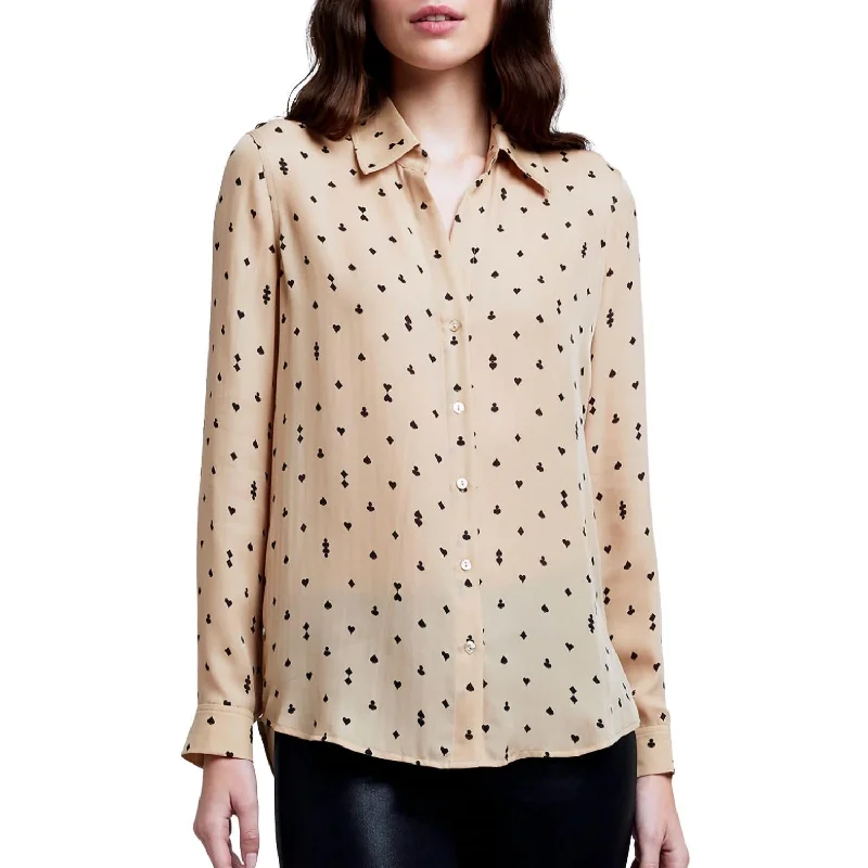 Nina Blouse In Dark Almond/black Playing Card