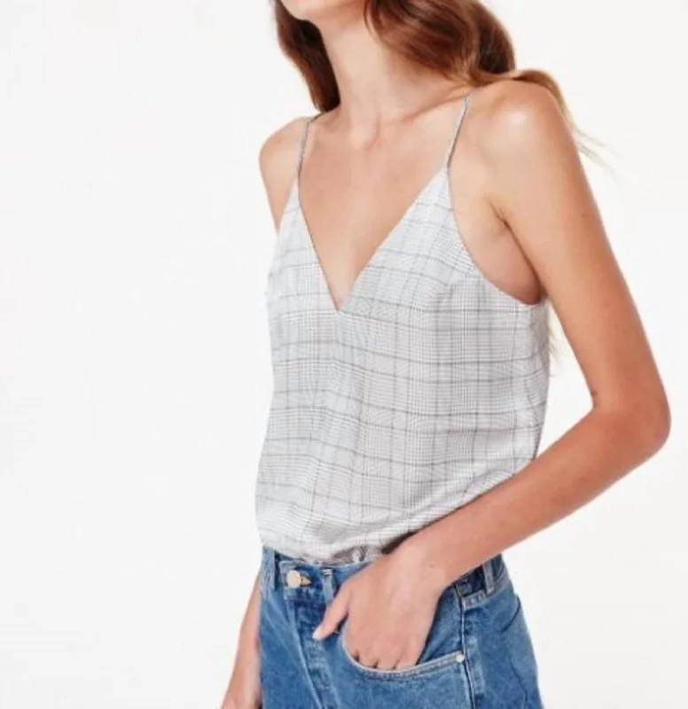 Olivia Cami Top In Glen Plaid