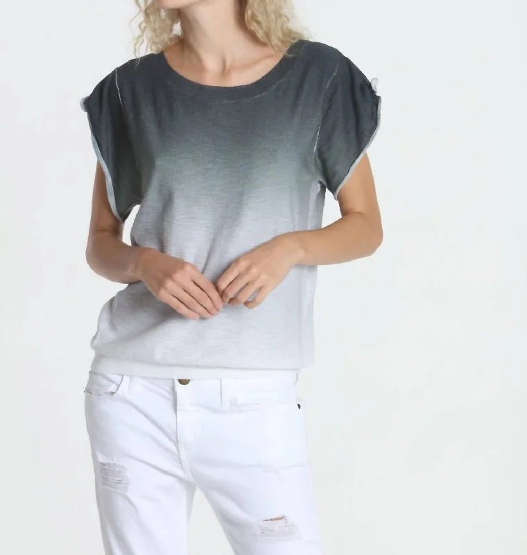 Ombre Tie Tee In Smokey