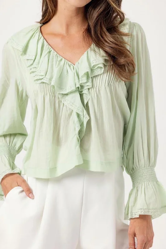 Ophelia Top In Mint Green