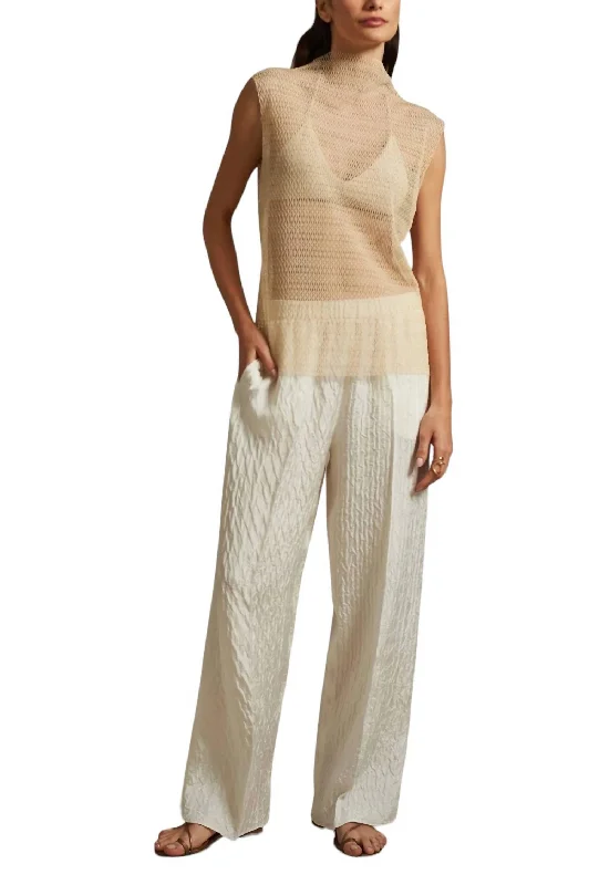 Oraya Sleeveless Shell Top In Butter/ivory