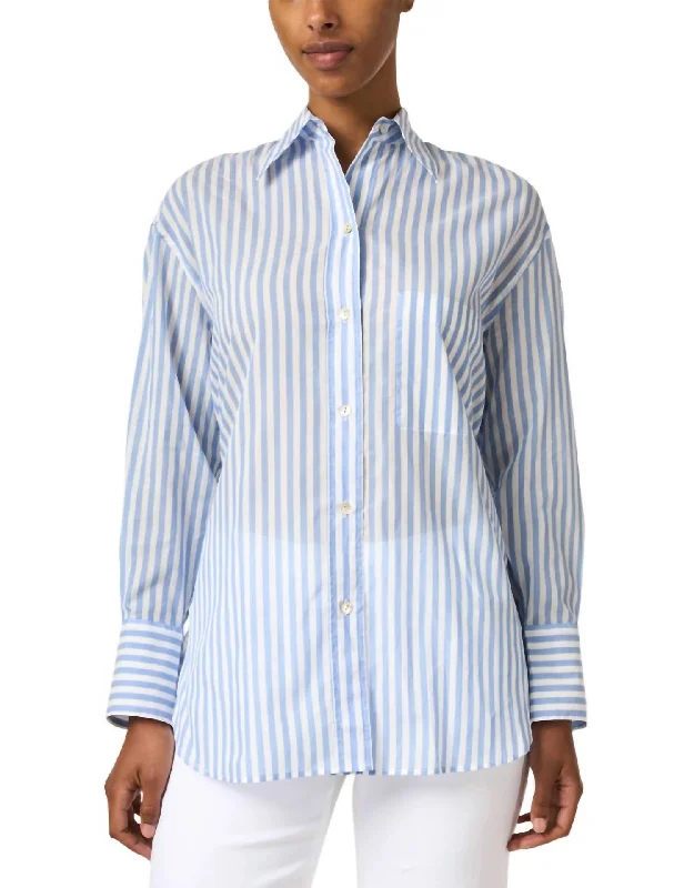 Oversized Stripe Shirt In Blue Stripe