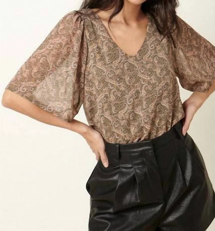 Paisley Blouse In Brown