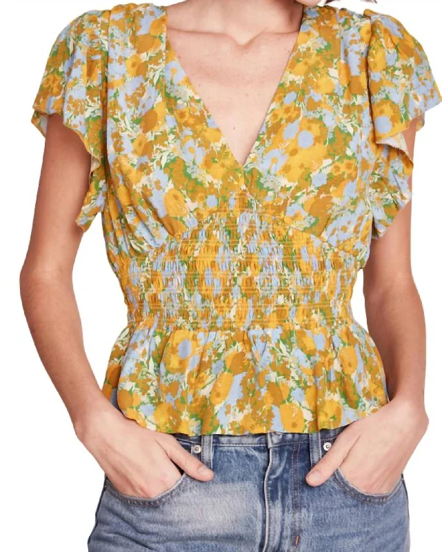 Paloma Blouse In Golden Briar