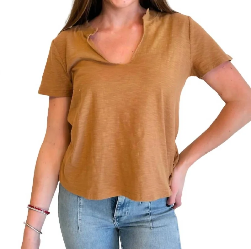 Plata Notched Tee In Sienna