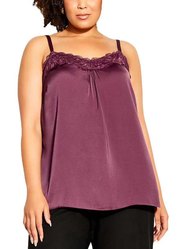 Plus Womens Adjustable Polyester Cami