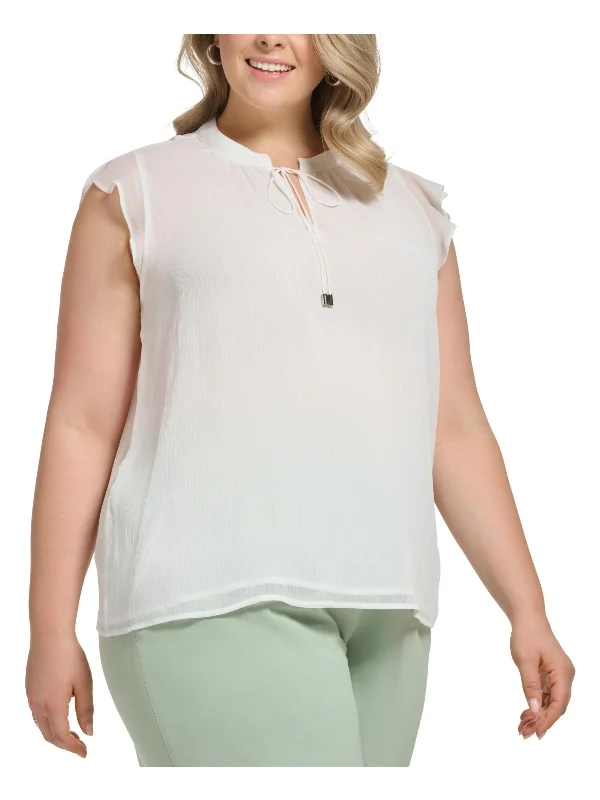 Plus Womens Layered Polyester Pullover Top