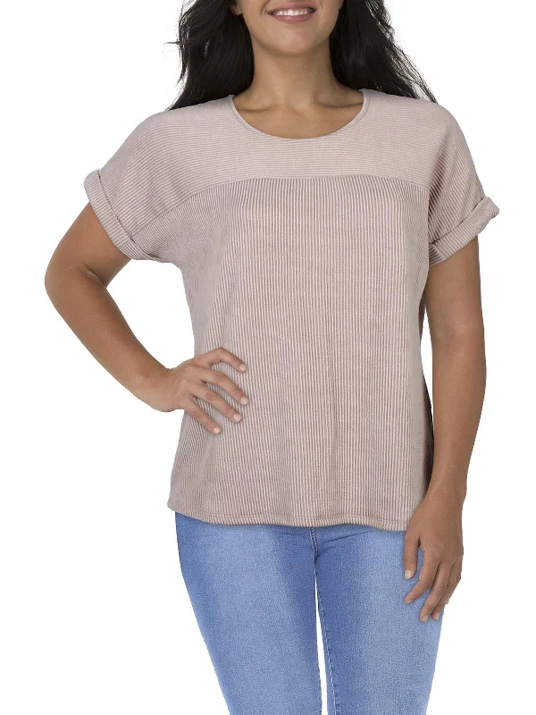 Plus Womens Ribbed Dolman T-Shirt