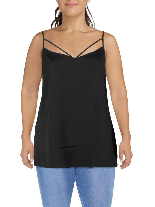 Plus Womens Strappy V-Neck Cami