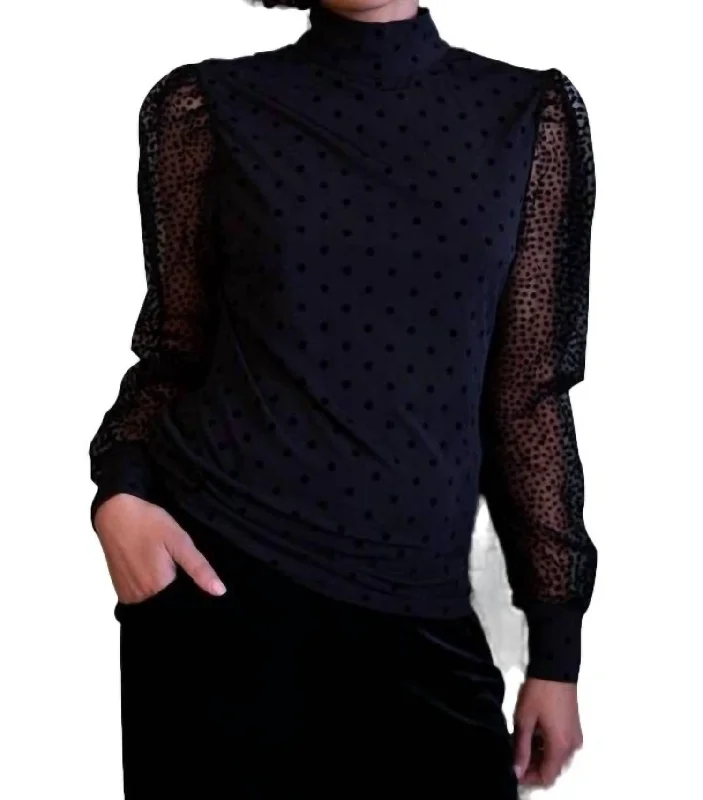 Polka Dot Blouse In Black