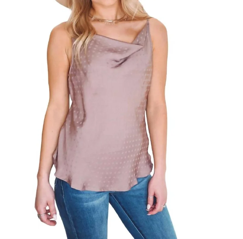 Polka Dot Print Spring Summer Camisole In Grey/violet