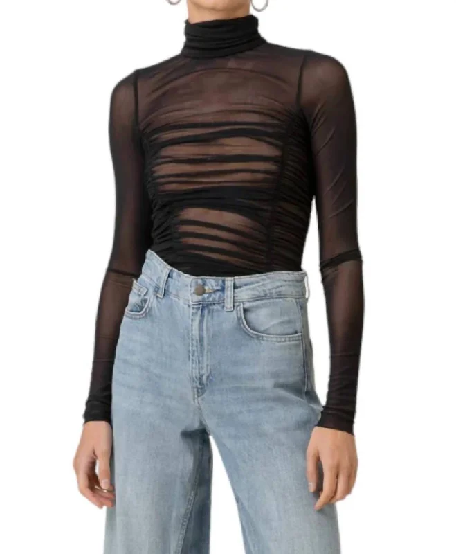 Quincy Mesh Top In Black