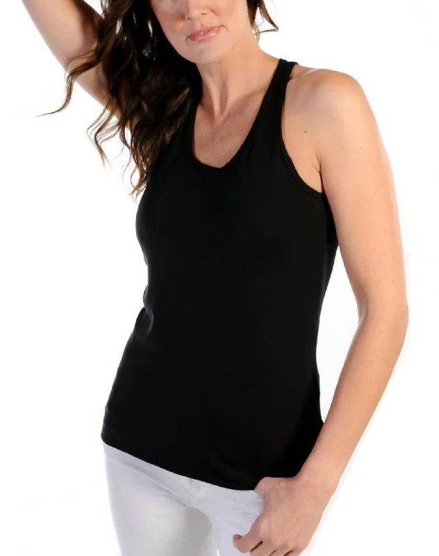 Racerback Tank Top In Black