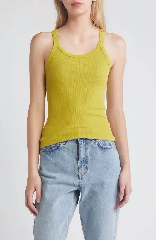 Ribbed Tank Top In Pear