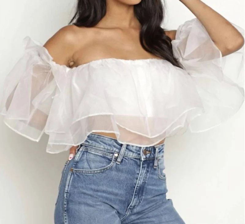 Rosella Ruffle Top In White