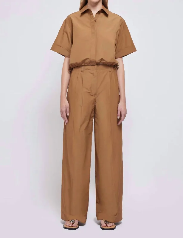 Ryett Cropped Shirt In Hickory