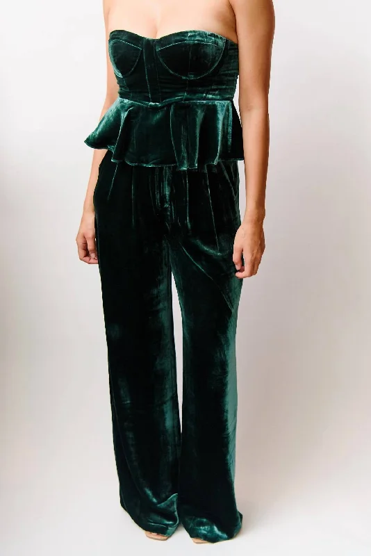 Rylie Velvet Pant In Green