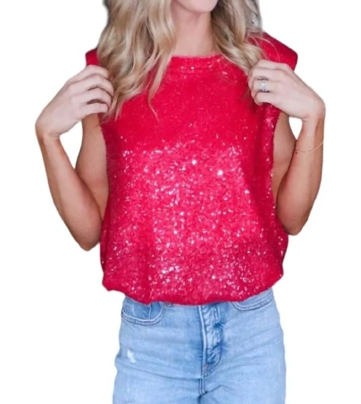 Shine Bright Sleeveless Top In Pink