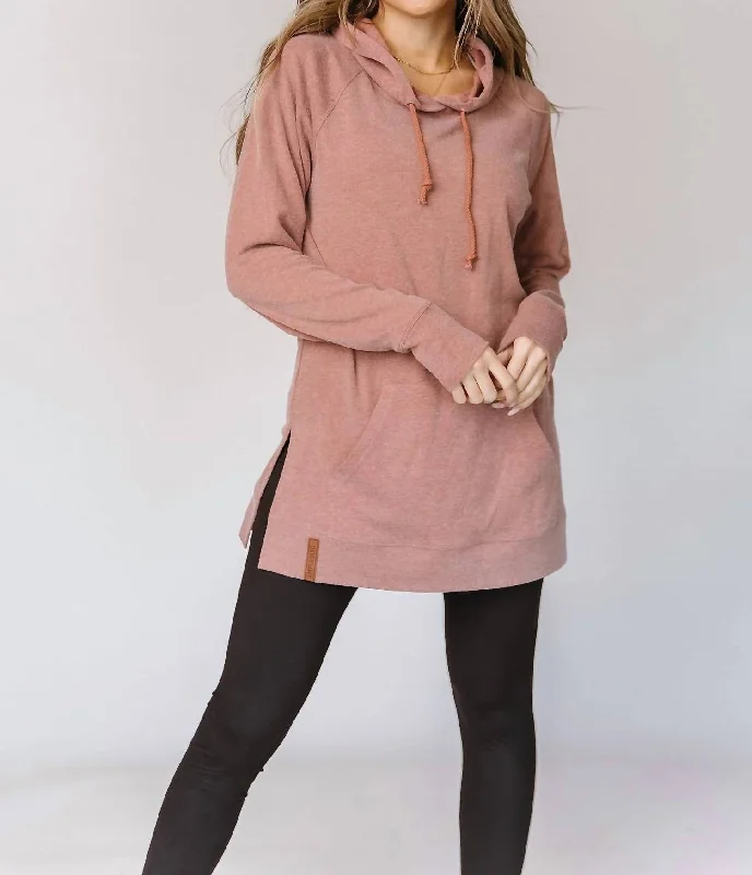 Sideslit Hoodie In Burnt Sienna