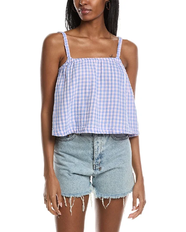 Stateside Gingham Doublefaced Gauze Swing Top