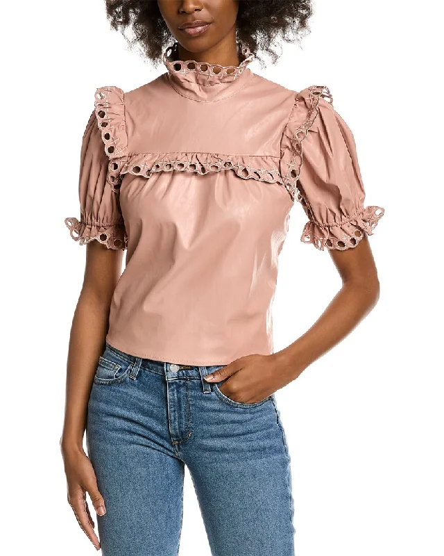 Stellah Eyelet Trim Top