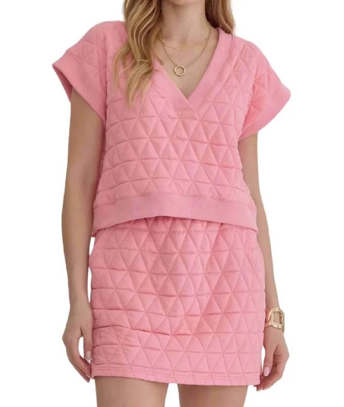 Traci Textured Top In Pink