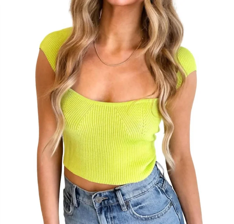 Tropical Illusions Top In Green