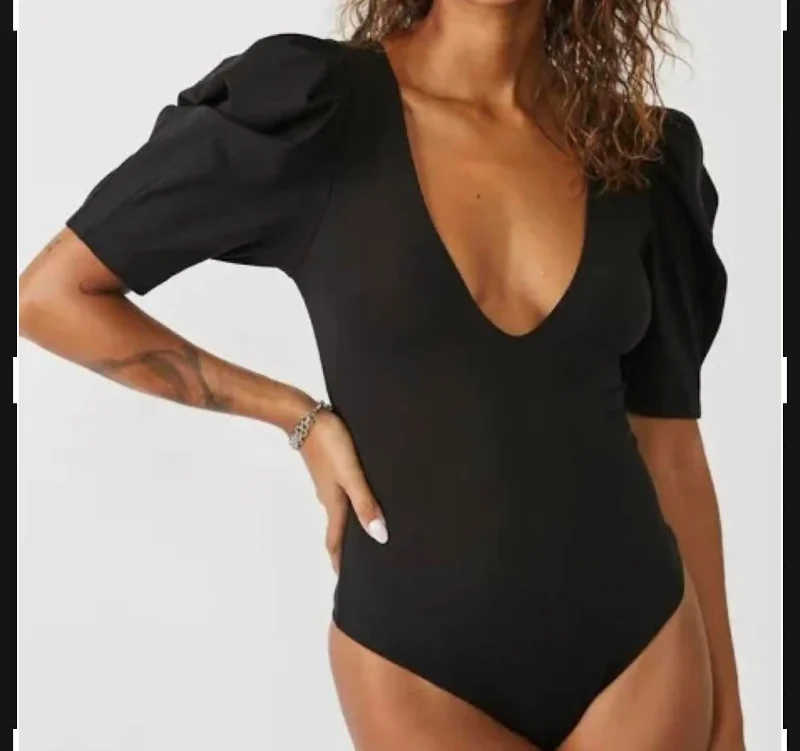 Va Va Voop Bodysuit In Black