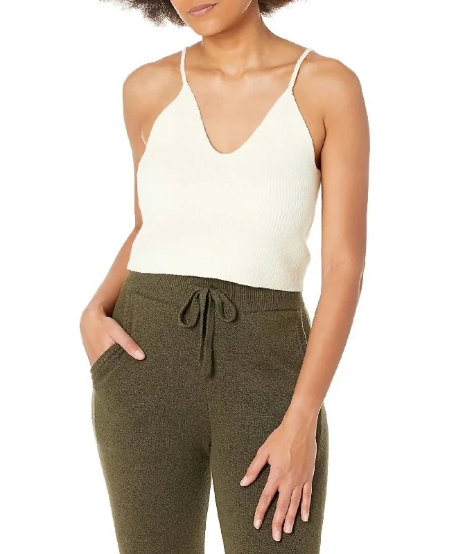 Vhari Loungewear Crop Top In Classic Cream