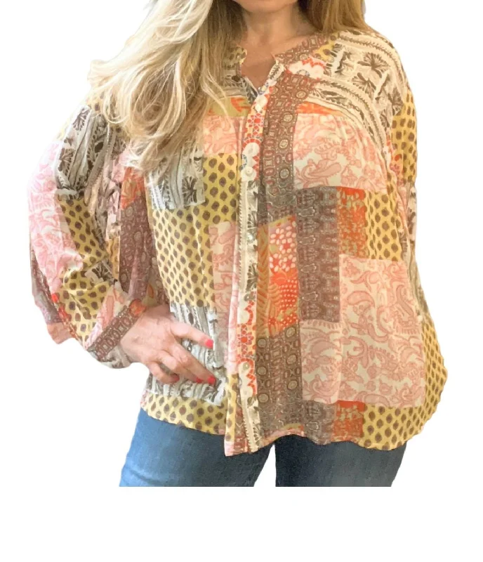 Vintage Pink Blouse In Multi