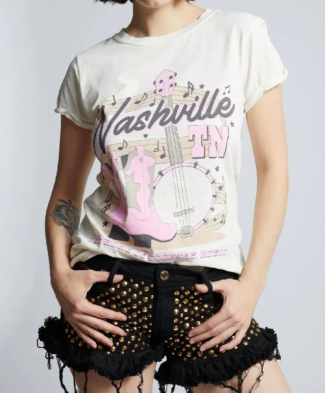 Welcome To Music City Tee In Pearl