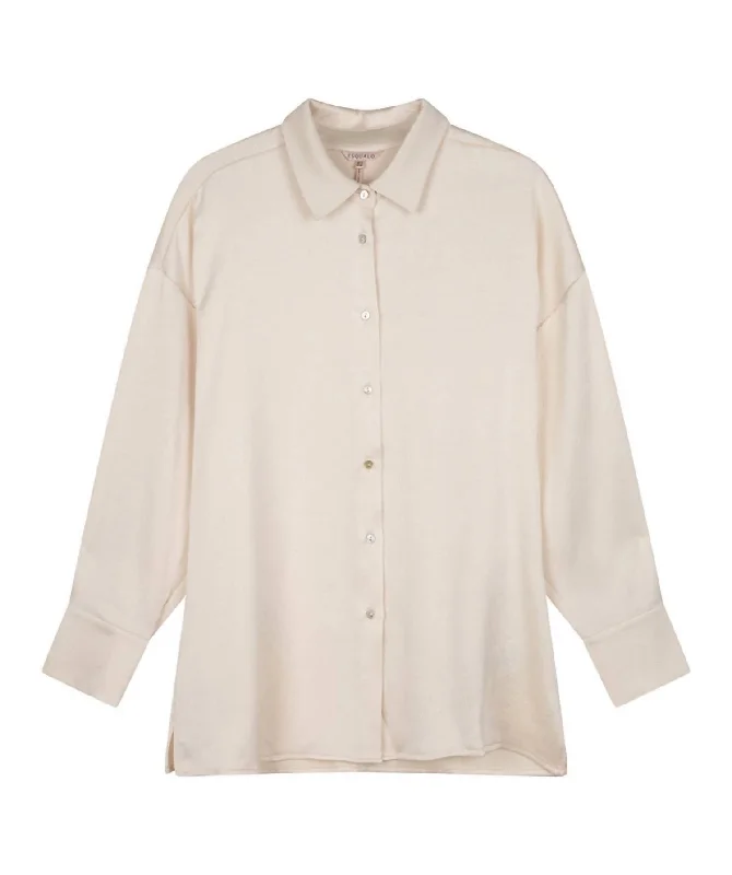 Women's Alma Satin Blouse In Off White