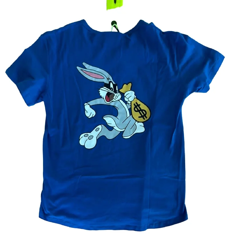 Womens Big Bunny Cotton T-Shirt In Royal Blue