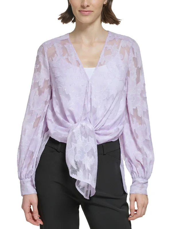 Womens Burnout Polyester Blouse