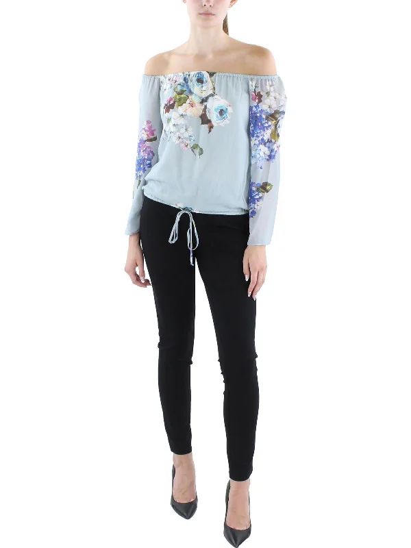 Womens Chiffon Floral Blouse