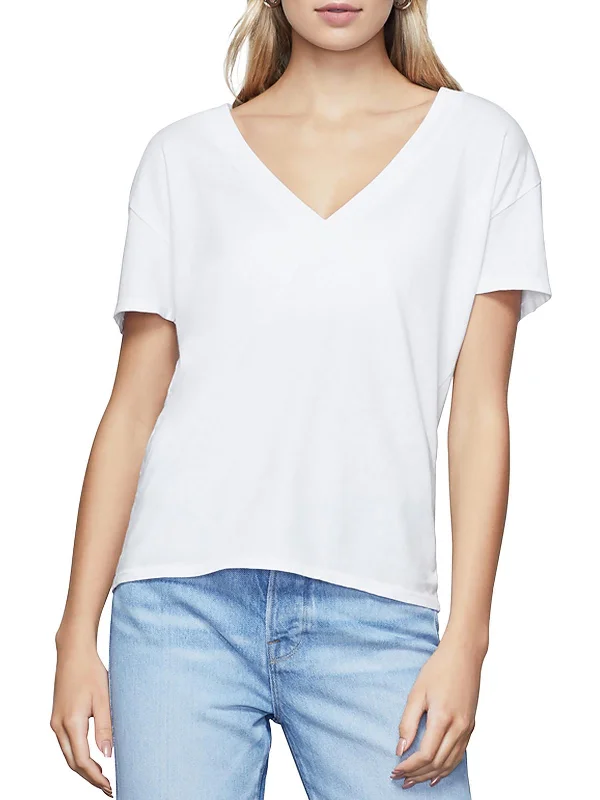 Womens Cotton V Neck T-Shirt