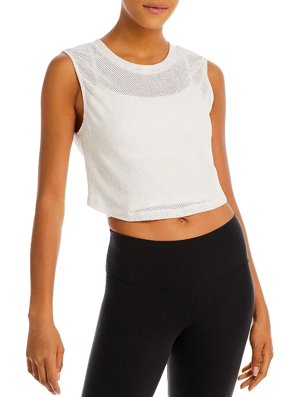 Womens Cropped Mesh Tank Top