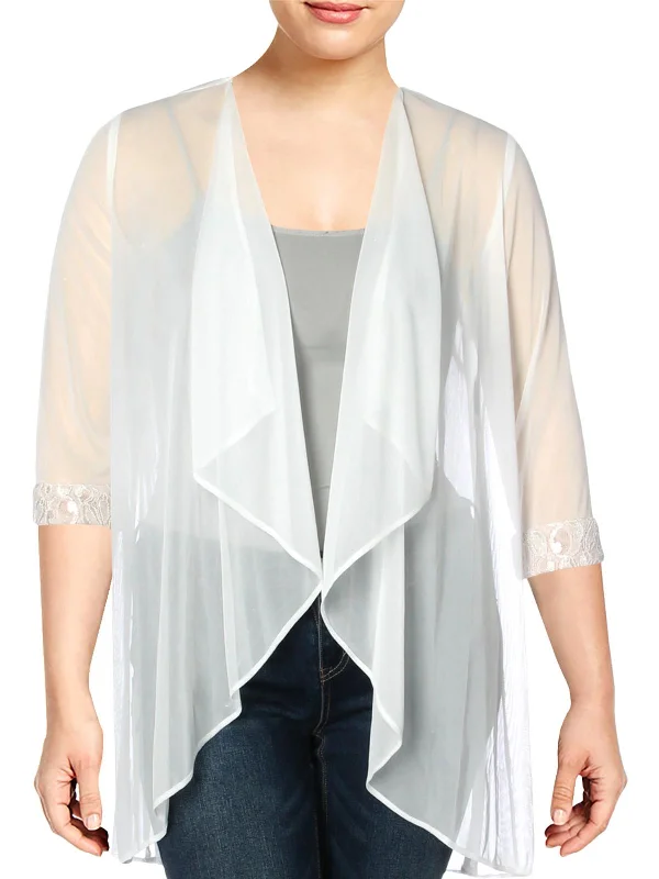 Womens Drapey Open Front Cardigan Top